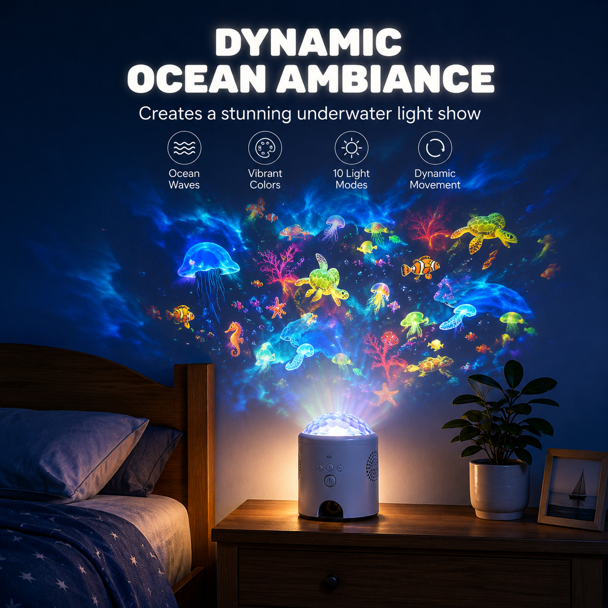 Dynamic Rotating LED Projector Light