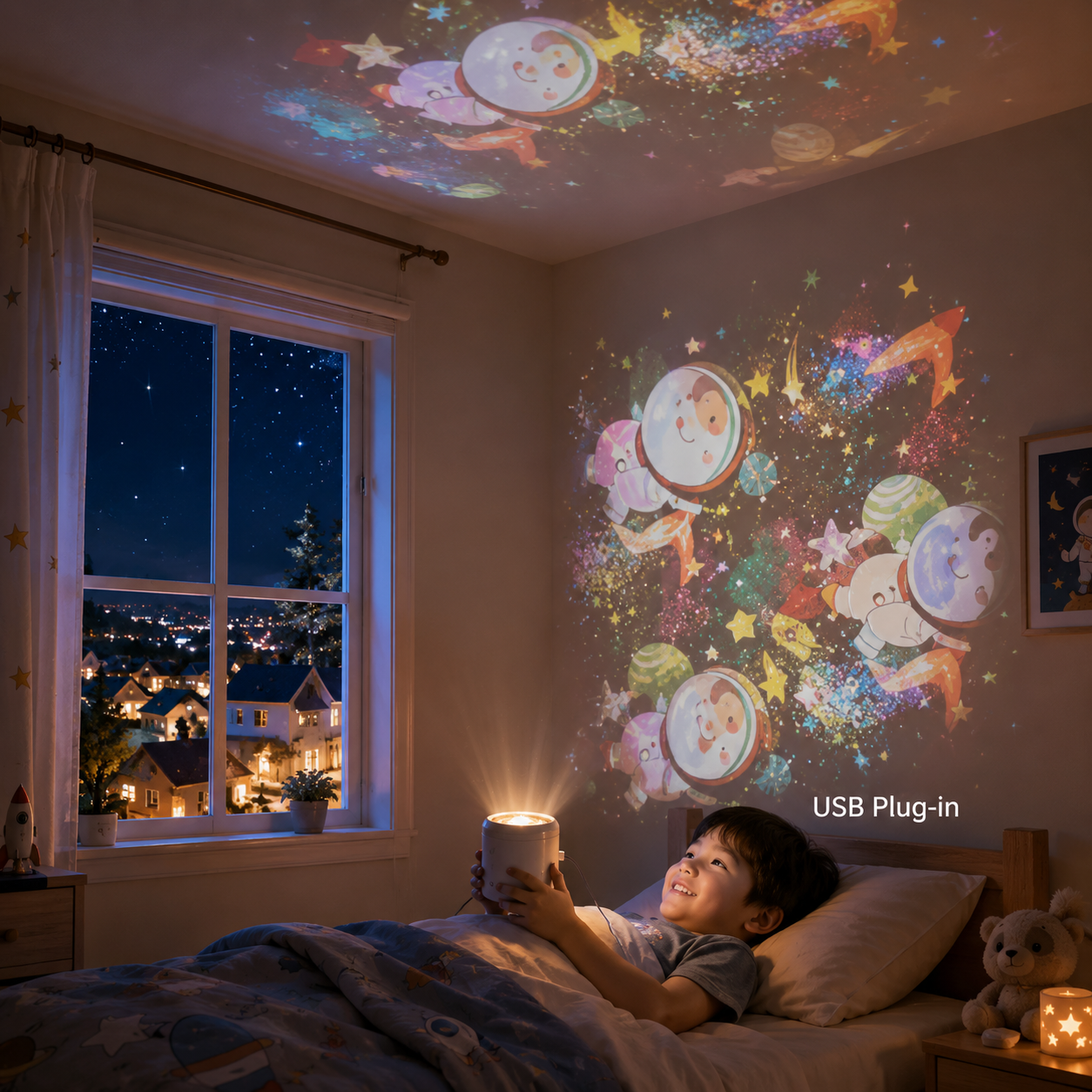 Dynamic Rotating LED Projector Light